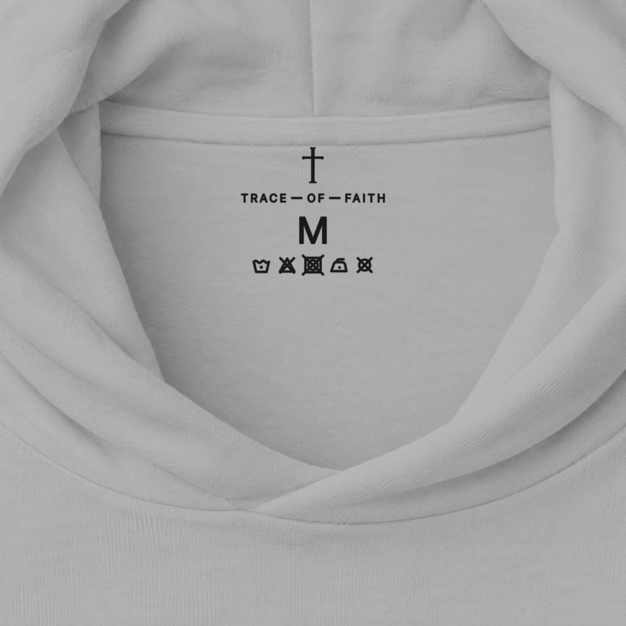 Geschreven in het hart in Heather Grey, neck label