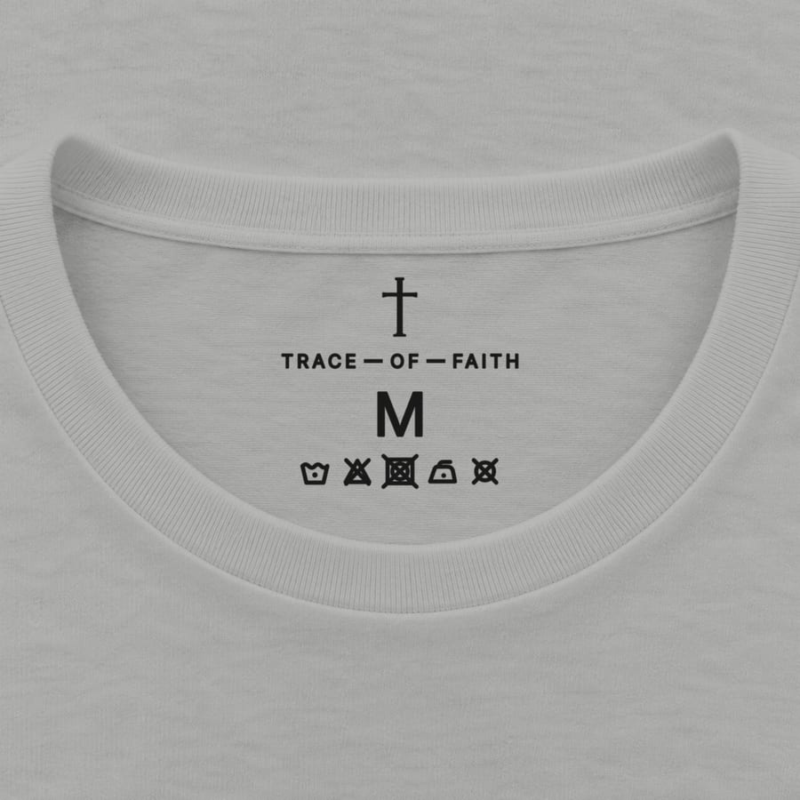Gouden spoor in Heather Grey, neck label